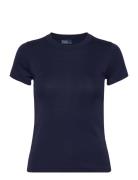 Ribbed Cotton Tee Tops T-shirts & Tops Short-sleeved Navy Polo Ralph Lauren