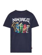 Lwtano 110 - T-Shirt S/S Tops T-Kortærmet Skjorte Navy LEGO Kidswear
