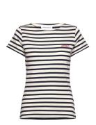 Colombier Ss Amour /Gots Tops T-shirts & Tops Short-sleeved Navy Maison Labiche Paris