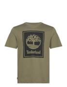 Stack Logo Short Sleeve Tee Cassel Earth/Black Designers T-Kortærmet Skjorte Green Timberland