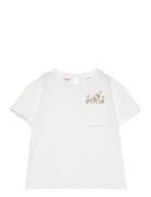 Embroidered Cotton T-Shirt Tops T-Kortærmet Skjorte White Mango