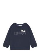 Snoopy Cotton Sweatshirt Tops Sweatshirts & Hoodies Sweatshirts Navy Mango