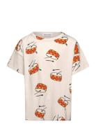 Play The Drum All Over T-Shirt Tops T-Kortærmet Skjorte Beige Bobo Choses