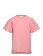 T-Shirt Ss Woven Tops T-Kortærmet Skjorte Pink Creamie