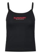 Sportswear Logo Fitted Cami Tops T-shirts & Tops Sleeveless Black Superdry Sport