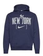 New York Yankees Men's Nike Mlb Club Slack Fleece Hood Tops Sweatshirts & Hoodies Hoodies Navy NIKE Fan Gear