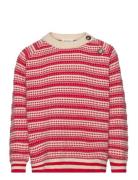 O-Neck Light Nordic Knit Sweater Tops Knitwear Pullovers Red Petit Piao