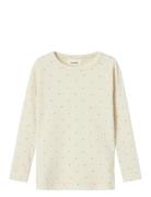 Nmfgago Ls Slim Top Lil Noos Tops T-shirts Long-sleeved T-Skjorte Cream Lil'Atelier