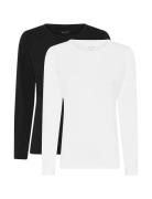 2-Pack Women Bamboo L/S T-Shirt Slim Fit Tops T-shirts & Tops Long-sleeved White URBAN QUEST