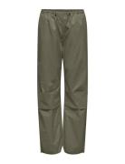 Onlecho-Laia Mw Ripstop Parachute Cc Pnt Bottoms Trousers Wide Leg Green ONLY