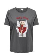 Carboop Life Ss Boxy Tee Lcs Jrs Tops T-shirts & Tops Short-sleeved Grey ONLY Carmakoma