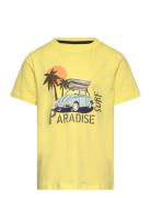 T-Shirt Ss Tops T-Kortærmet Skjorte Yellow Minymo