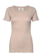 Pointella Trixy Tee Tops T-shirts & Tops Short-sleeved Beige Mads Nørgaard