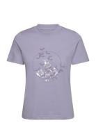 Agen Regular Tee With Print Tops T-shirts & Tops Short-sleeved Purple Tamaris Apparel