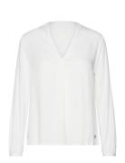 Cisna V- Neck Blouse Tops Blouses Long-sleeved White Tamaris Apparel