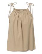 Sia Top - Poplin Tops T-shirts & Tops Sleeveless Beige STUDIO FEDER