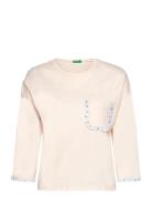 Sweater L/S Tops T-shirts & Tops Long-sleeved Cream United Colors Of Benetton