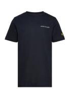 Script Embroidered T-Shirt Tops T-Kortærmet Skjorte Navy Lyle & Scott