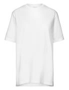 The-Shirt Os W Slit Tops T-shirts & Tops Short-sleeved White Boob
