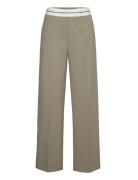 Whitley Bottoms Trousers Wide Leg Khaki Green Reiss