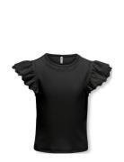 Kogzenia S/L Detail Top Jrs Tops T-Kortærmet Skjorte Black Kids Only