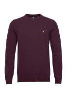 Crew Neck Lambswool Blend Jumper Tops Knitwear Round Necks Burgundy Lyle & Scott