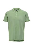 Onstravis Slim Washed Ss Polo Noos Tops Polos Short-sleeved Green ONLY & SONS