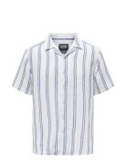 Onstrev Life Reg Stripe Ss Shirt Noos Tops Shirts Short-sleeved White ONLY & SONS