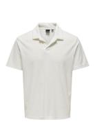 Onsdeniz Reg Terry Ss Polo Cs Tops Polos Short-sleeved White ONLY & SONS