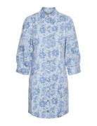 Yaslolena 3/4 Denim Shirt Dress S. Kort Kjole Blue YAS