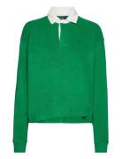 Cropped Terry Rugby Shirt Tops Sweatshirts & Hoodies Sweatshirts Green Polo Ralph Lauren