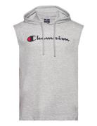 Hooded Sleeveless T-Shirt Sport Sweatshirts & Hoodies Hoodies Grey Champion