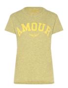 Walk Pc Flamme Amour Tops T-shirts & Tops Short-sleeved Yellow Zadig & Voltaire