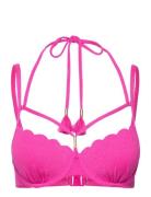 Scallop Lurex Pd Swimwear Bikinis Bikini Tops Wired Bikinitops Pink Hunkemöller