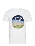 Alder Colored Owl Tee - Gots/Vegan Tops T-Kortærmet Skjorte White Knowledge Cotton Apparel