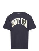 Over D Gant Usa T-Shirt Tops T-Kortærmet Skjorte Navy GANT