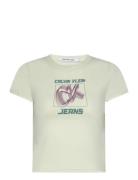 Hyper Real Ck Y2K Fitted Tee Tops T-shirts & Tops Short-sleeved Green Calvin Klein Jeans