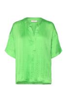 Fqclaudia-Blouse Tops Blouses Short-sleeved Green FREE/QUENT