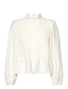 Objiqra L/S Top 128 Tops Shirts Long-sleeved White Object