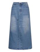 Rory Denim Skirt Lang Nederdel Blue Noella