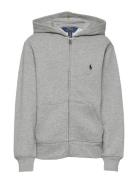 Cotton-Blend-Fleece Hoodie Tops Sweatshirts & Hoodies Hoodies Grey Ralph Lauren Kids