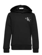 Small Monogram Hoodie Tops Sweatshirts & Hoodies Hoodies Black Calvin Klein