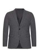 Slhslimdan Flannel Blazer O Suits & Blazers Blazers Single Breasted Blazers Grey Selected Homme