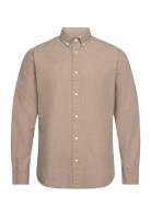 Slhslimrick-Poplin Shirt Ls Noos Tops Shirts Business Beige Selected Homme