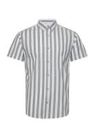 Jjjoshua Oxford Stripe Shirt Ss Tops Shirts Short-sleeved Blue Jack & J S