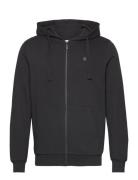 Ask Regular Zip Hood Kangaroo Badge Tops Sweatshirts & Hoodies Hoodies Black Knowledge Cotton Apparel