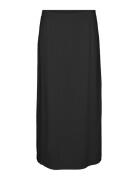 Vmmymilo Hw 7/8 Skirt Wvn Ga Knælang Nederdel Black Vero Moda