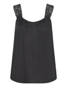 Crlinga Top Tops T-shirts & Tops Sleeveless Black Cream