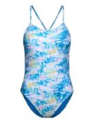 Nike Cut Out Piece Hydrastrong Multi Print Badedragt Badetøj Blue NIKE SWIM