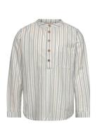 Shirt Ls Woven Stripe Tops Shirts Long-sleeved Shirts Multi/patterned Huttelihut